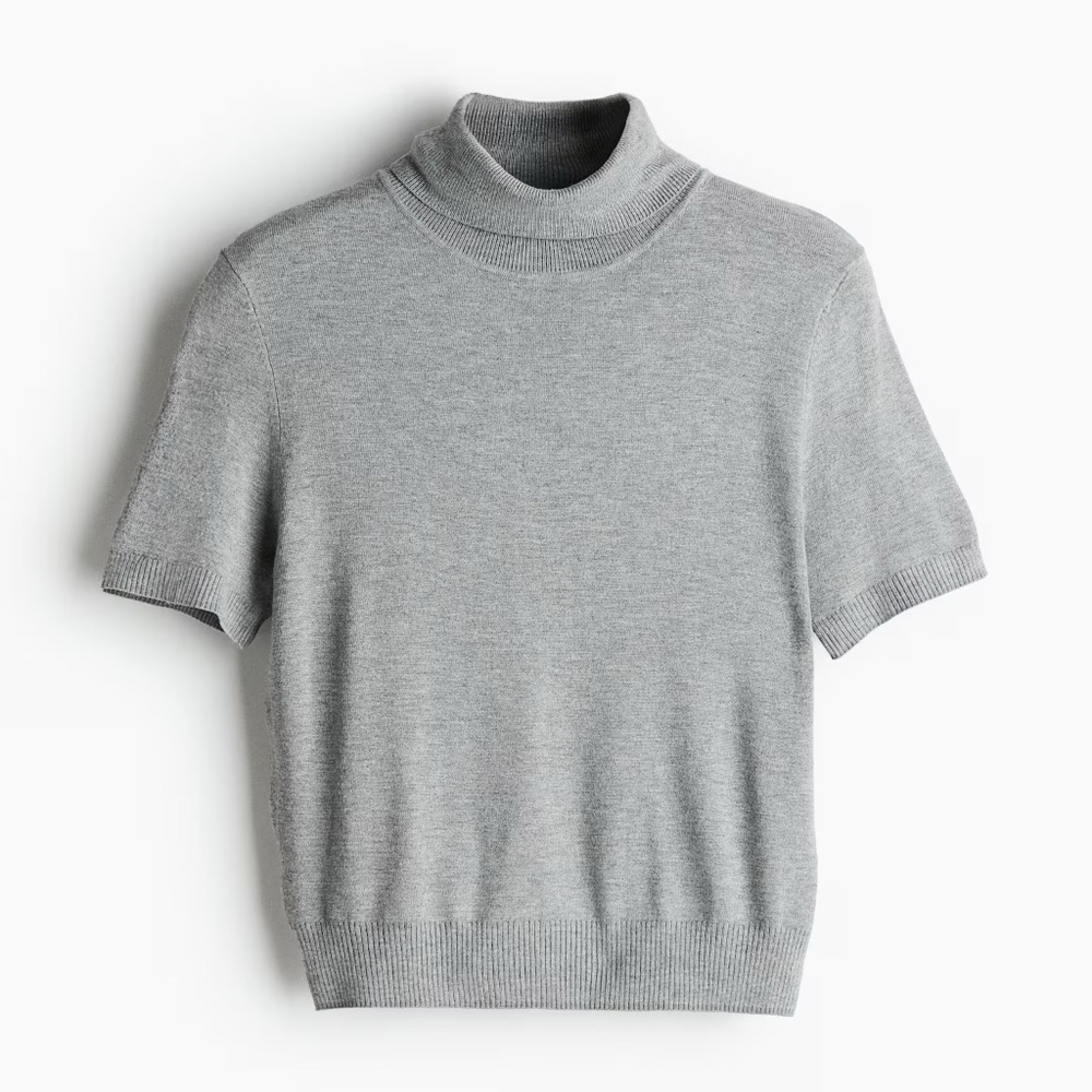 DIVIDED BY H&M Fine knit turtle neck short sleeve top